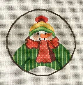 1385L Snowman with Scarf Round