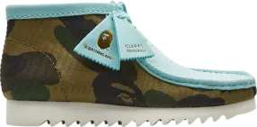 A Bathing Ape x Wallabee Light Blue Camo Sneakers, blue