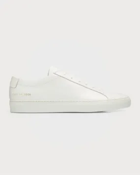 Achilles Men's Leather Low Top Sneakers, White Common Projects