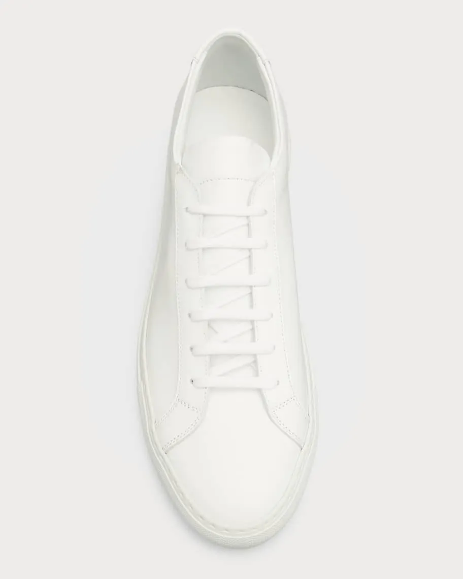 Achilles Men's Leather Low Top Sneakers, White Common Projects