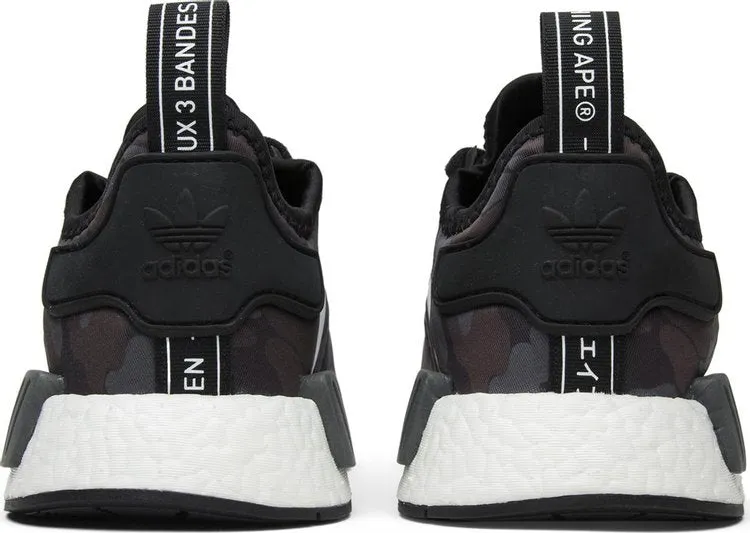 Adidas A Bathing Ape x NMD_R1 'Black Camo' sneakers, black