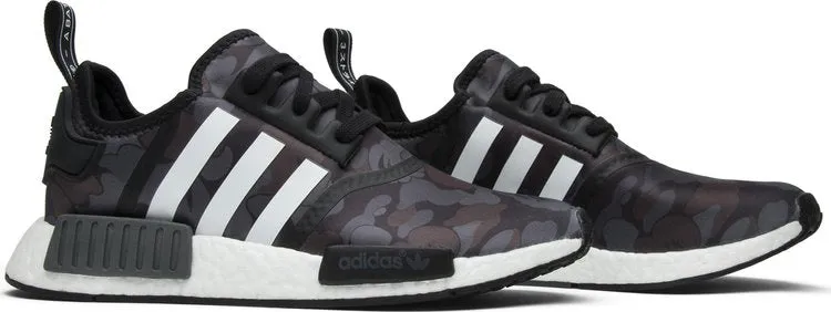 Adidas A Bathing Ape x NMD_R1 'Black Camo' sneakers, black