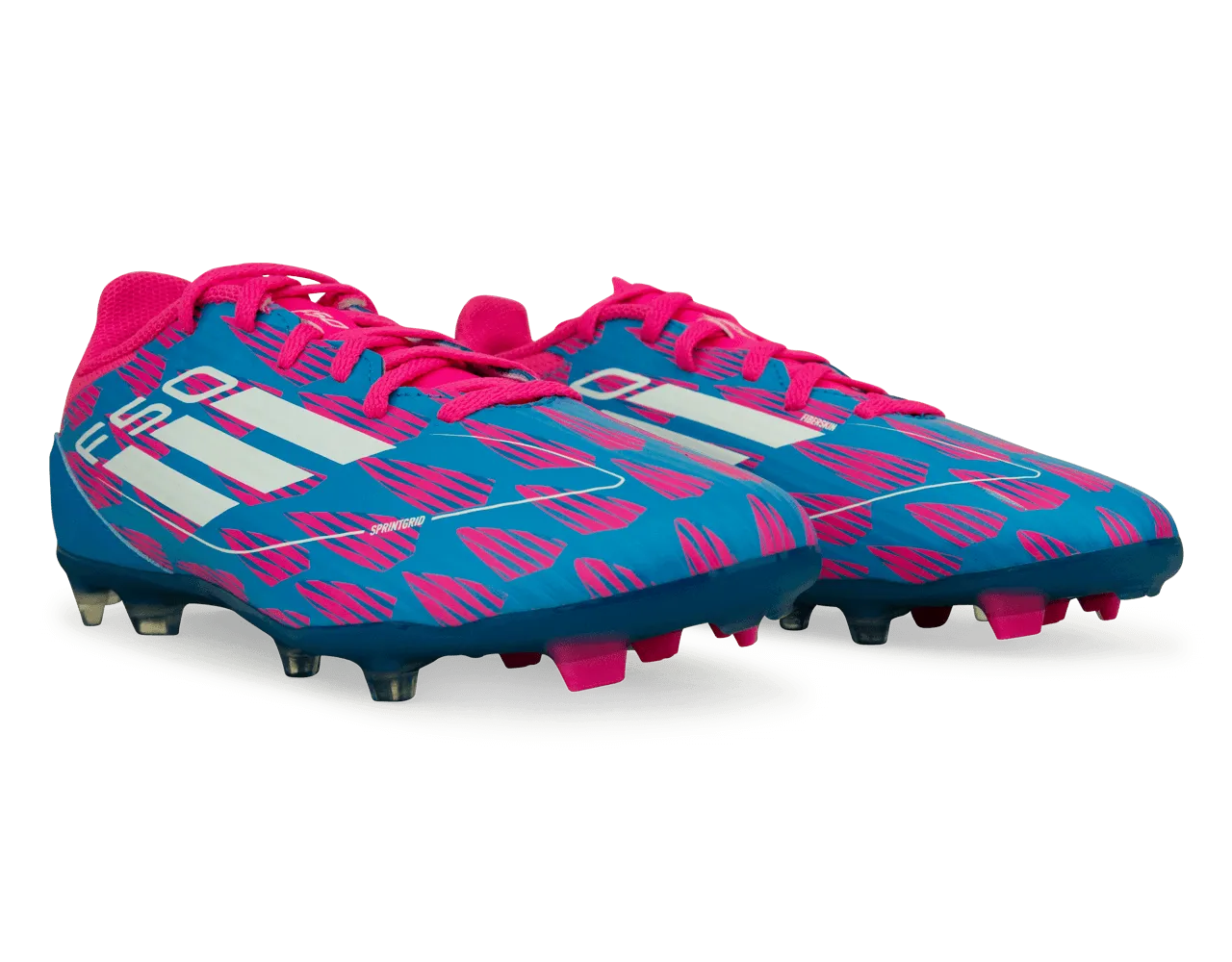 adidas Kids F50 League FG/MG Blue/White/Pink