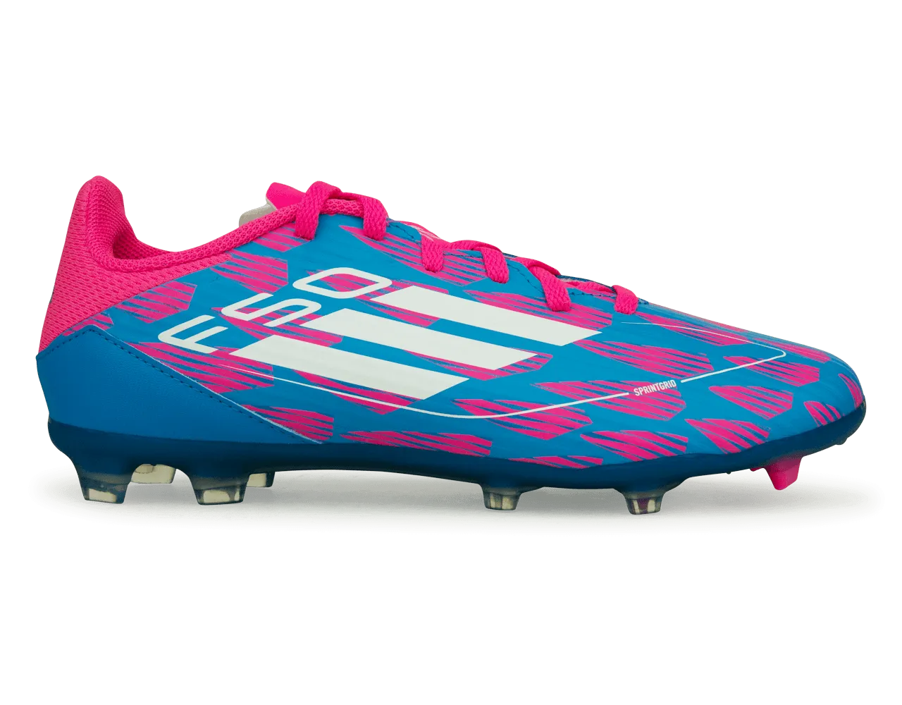 adidas Kids F50 League FG/MG Blue/White/Pink