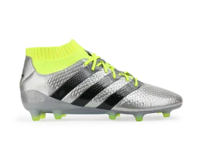 adidas Men's ACE 16.1 Primeknit FG/AG Silver Metalic/Core Black/Solar Yellow