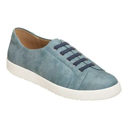 Aerosoles A2 Women's Modern Art Sneaker Rounded Toe Low Top Blue Denim Lace Up