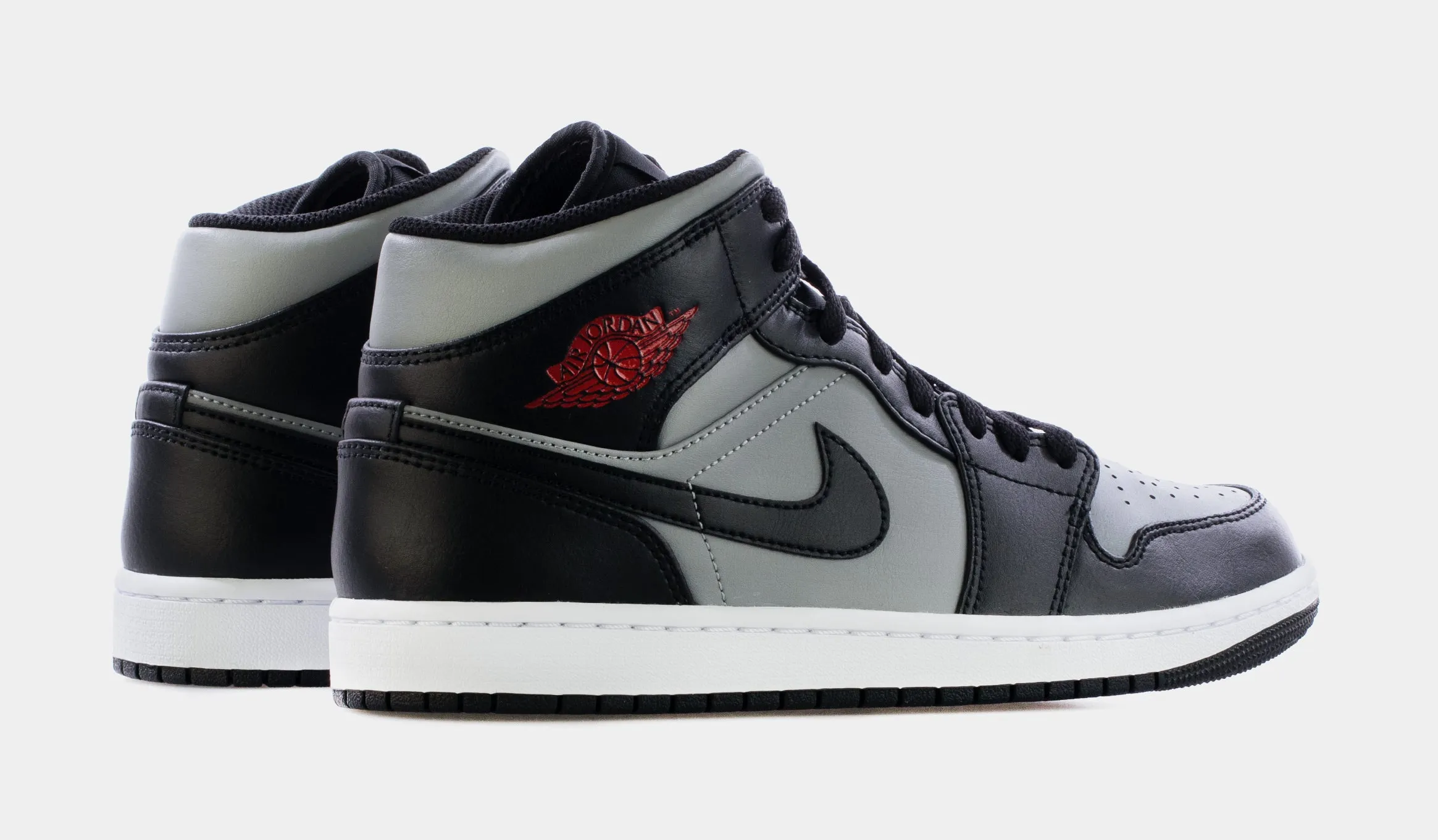 Air Jordan 1 Mid Shadow Red Mens Lifestyle Shoes (Black/Grey) Limit One Per Customer