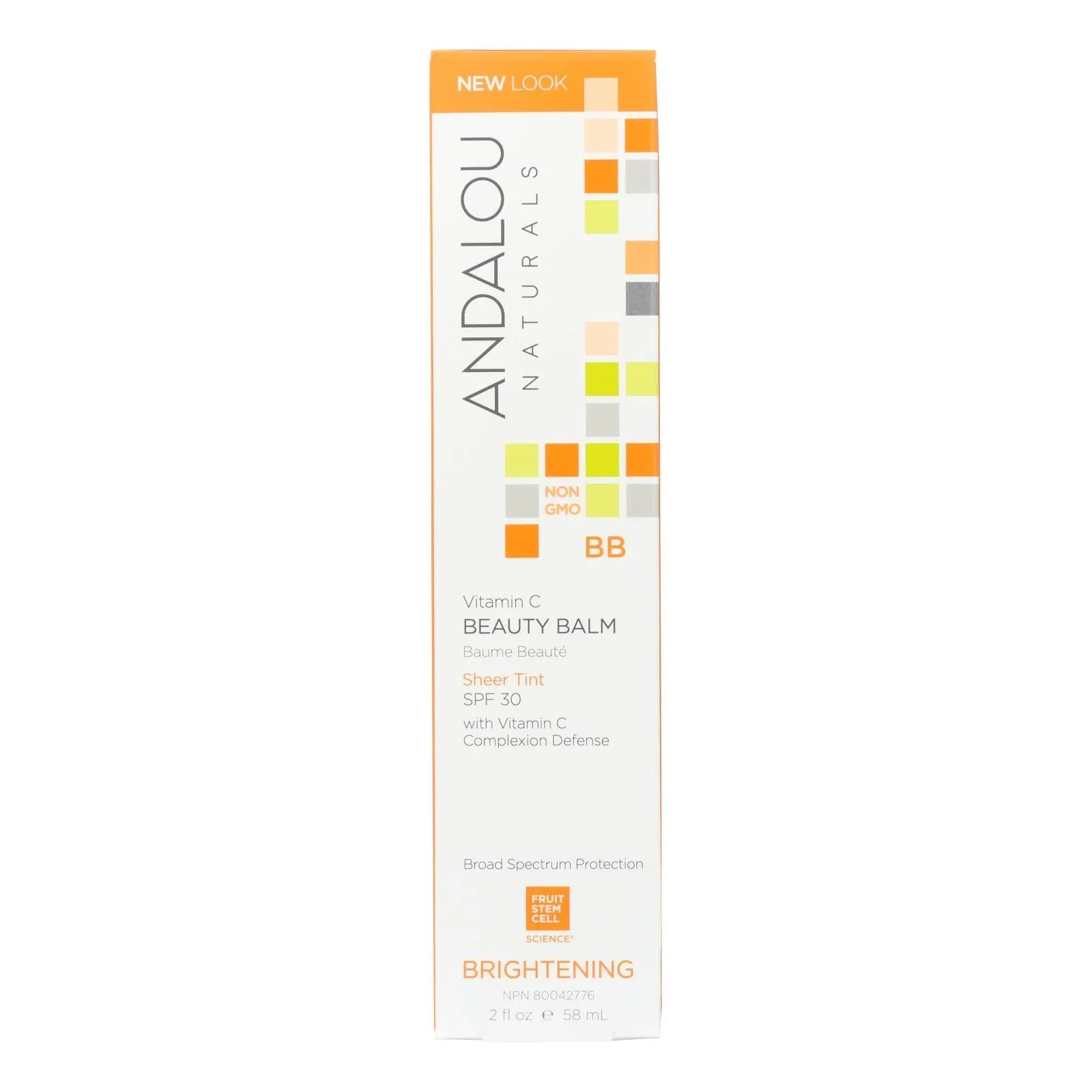 Andalou Naturals Sheer Tint Beauty Balm with SPF 30 and Brightening - 2 Oz