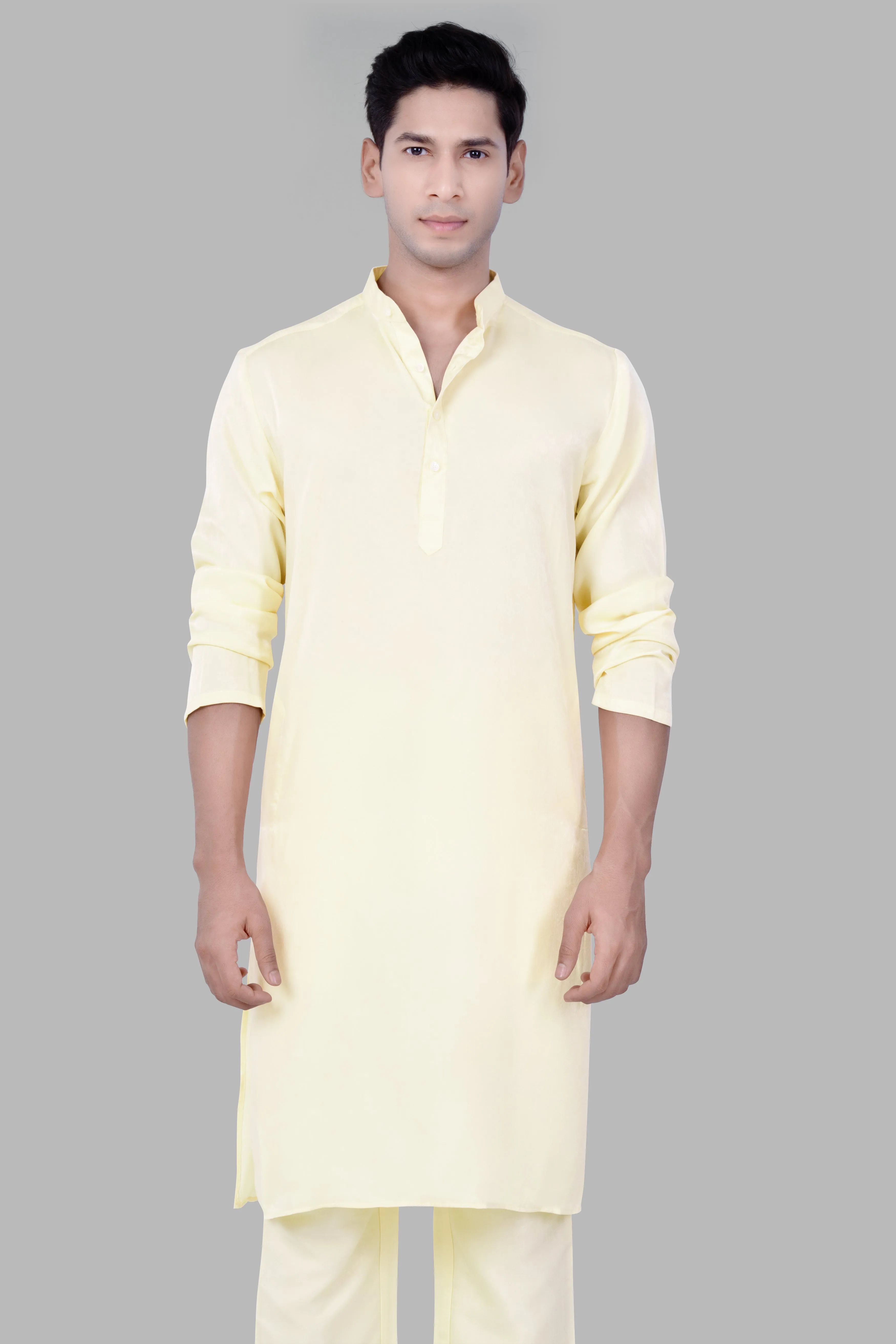 Apricoat Cream Subtle Sheen Viscose Kurta Set