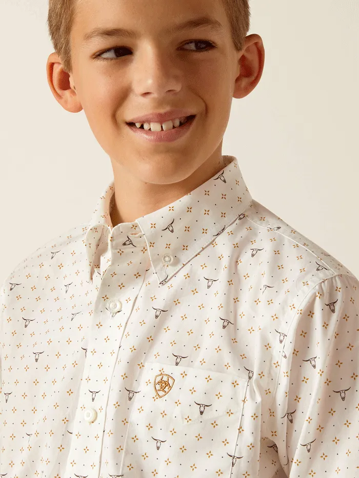 Ariat 10051410 Kids Edmond Classic Fit Shirt White