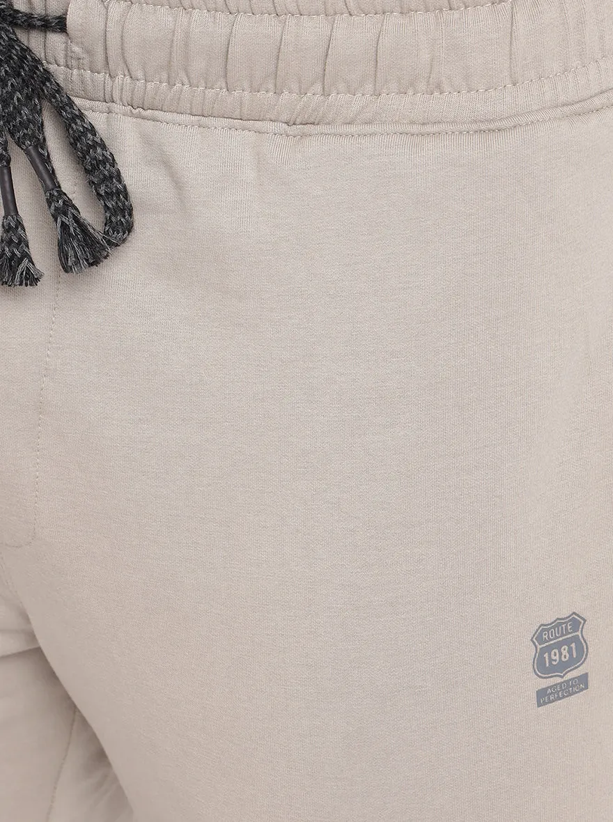 Beige Solid Regular Fit Track Pants | JadeBlue