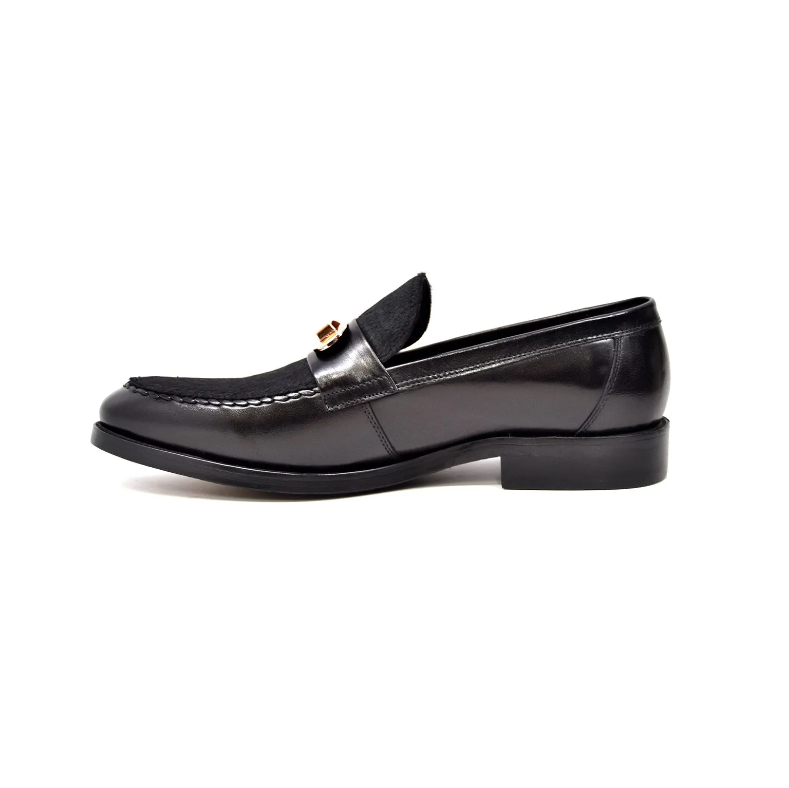 Boss Genuine Leather Slip-On with Pony Skin Detail