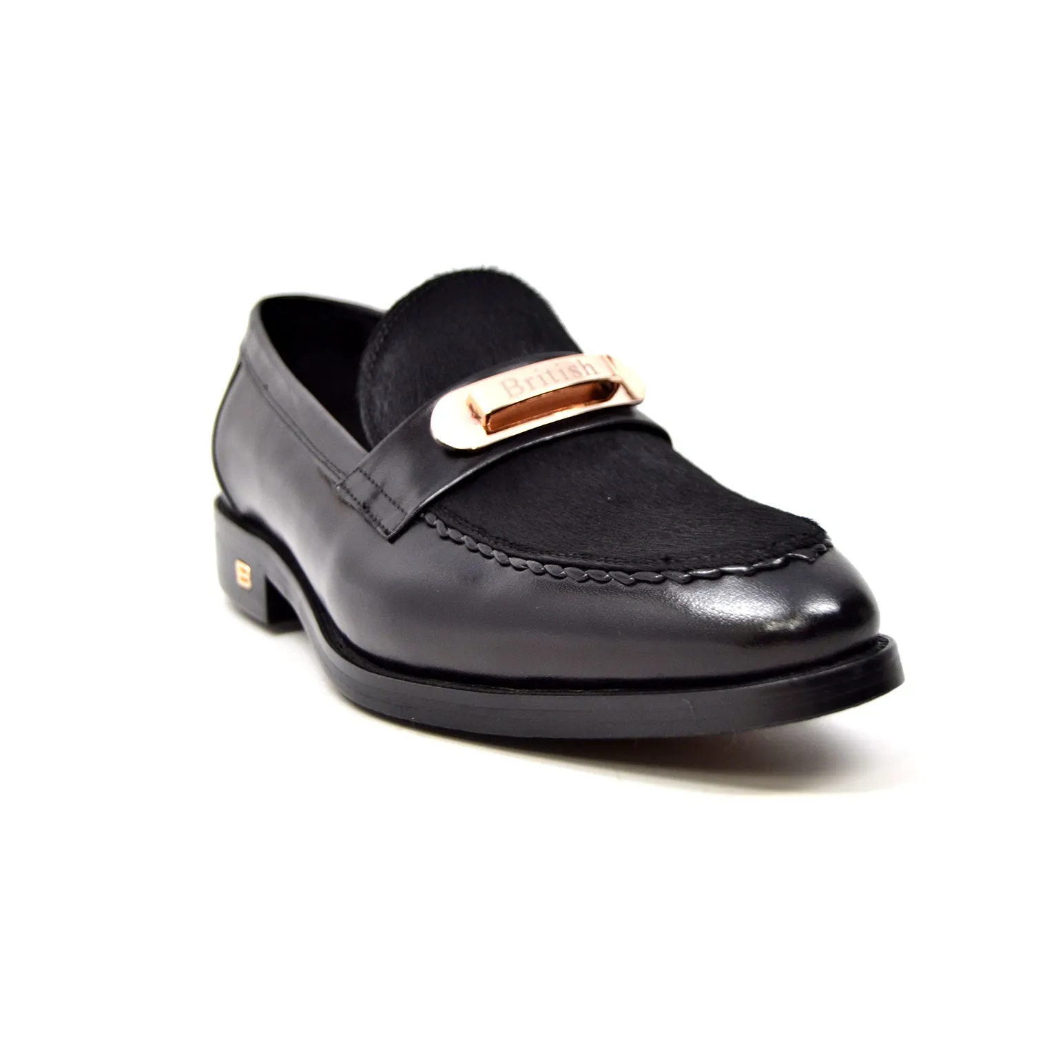 Boss Genuine Leather Slip-On with Pony Skin Detail