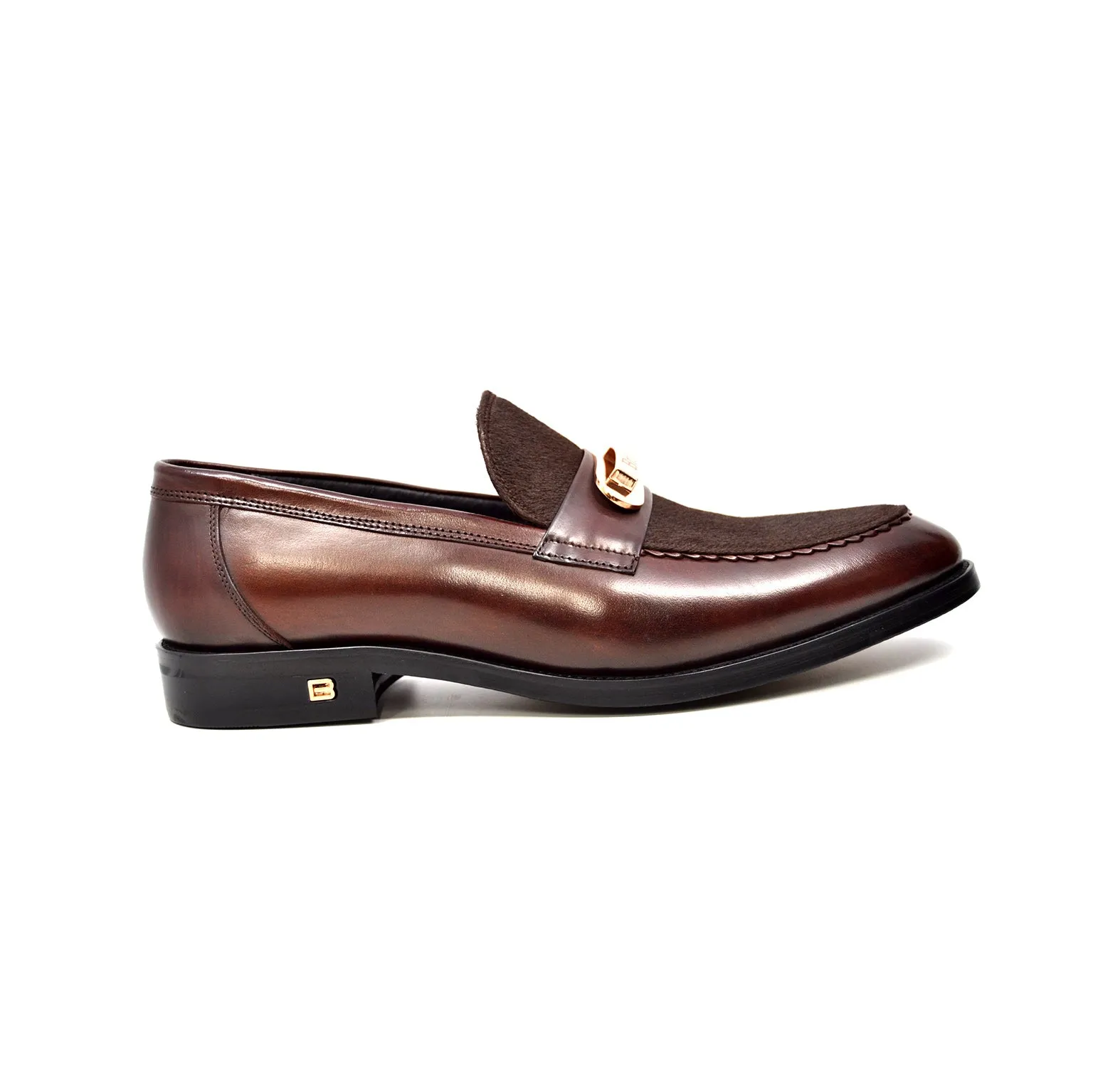 Boss Genuine Leather Slip-On with Pony Skin Detail