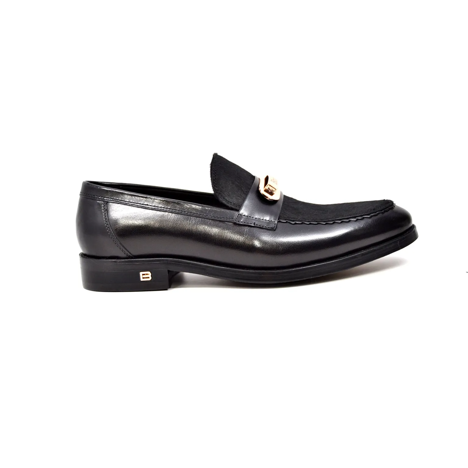 Boss Genuine Leather Slip-On with Pony Skin Detail