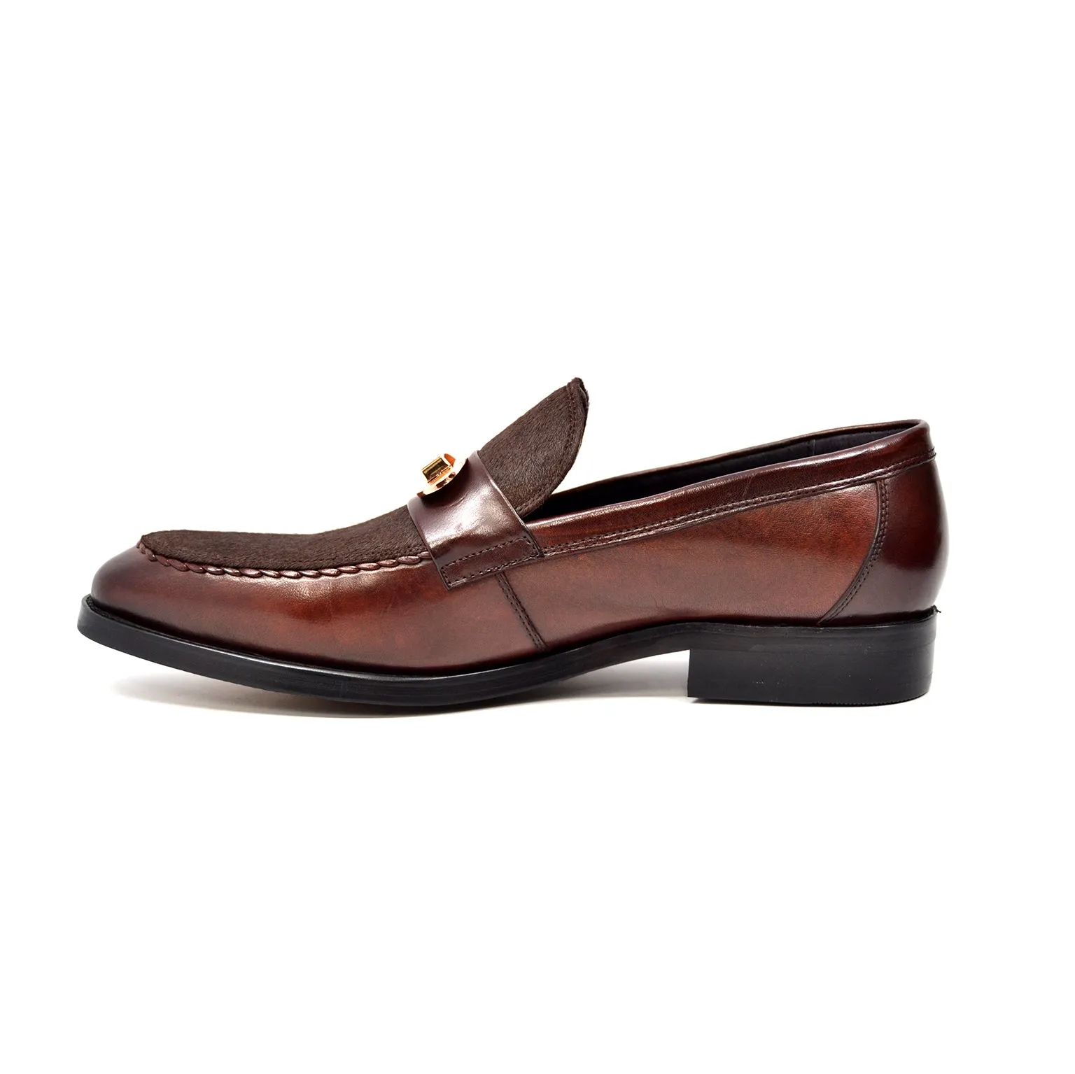 Boss Genuine Leather Slip-On with Pony Skin Detail