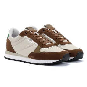 Boss Kai Runn Men's Open Beige Trainers