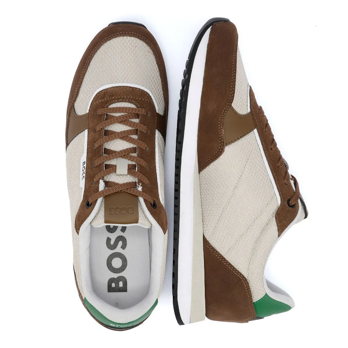 Boss Kai Runn Men's Open Beige Trainers