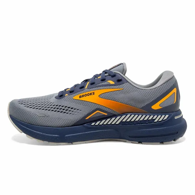 Brooks Men's Adrenaline GTS 23 Running Shoe - Grey/Crown Blue/Orange 1103911D027