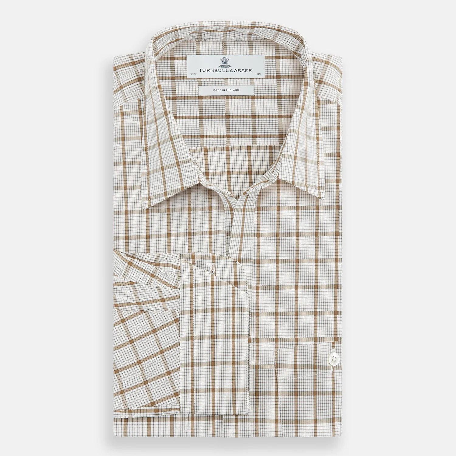 Brown Graph Overlay Check Piccadilly Shirt