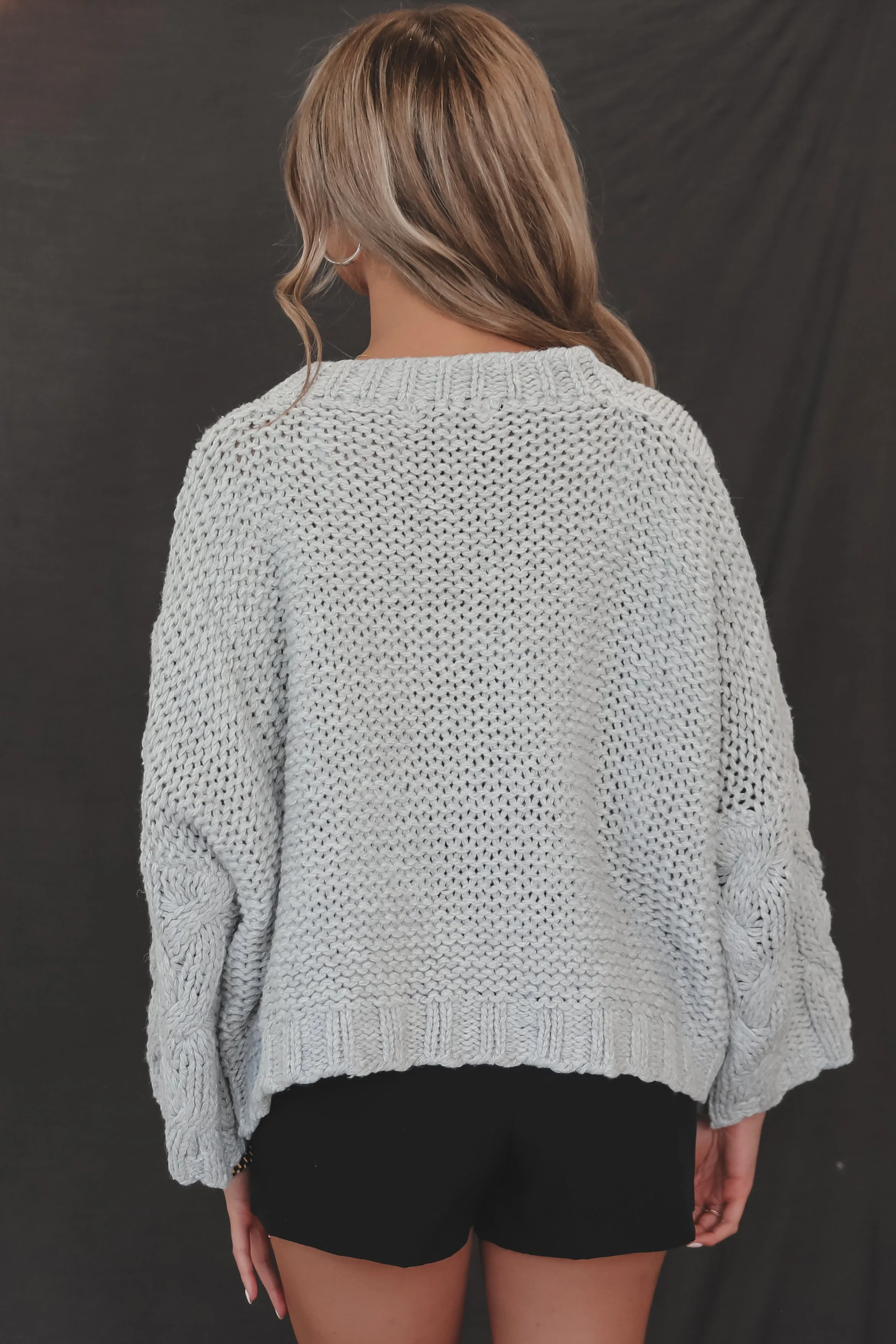 Cold On The Coast Cropped Knit Sweater