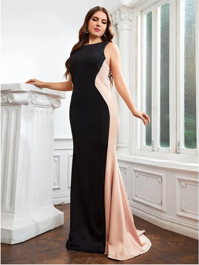 Elegant Mermaid Sleeveless Black Long Evening Prom Dress Online, OL030