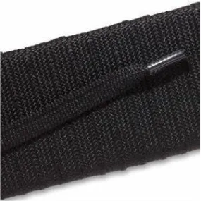 Fashion Athletic Flat Laces Custom Length with Tip - Black (1 Pair Pack) Shoelaces