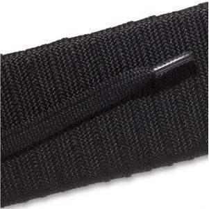 Fashion Athletic Flat Laces Custom Length with Tip - Black (1 Pair Pack) Shoelaces