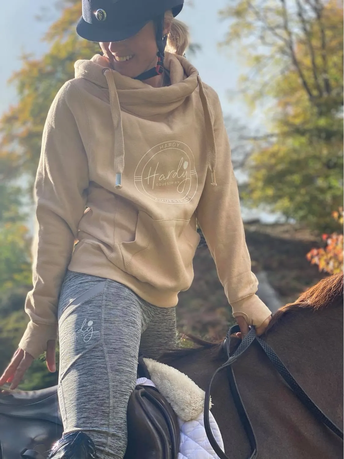 Hardy Equestrian Women's Cowl Neck Nude Hoodie