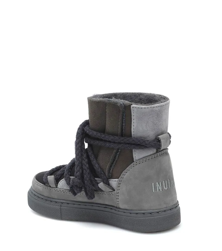 Inuikii suede and leather sneakers, gray