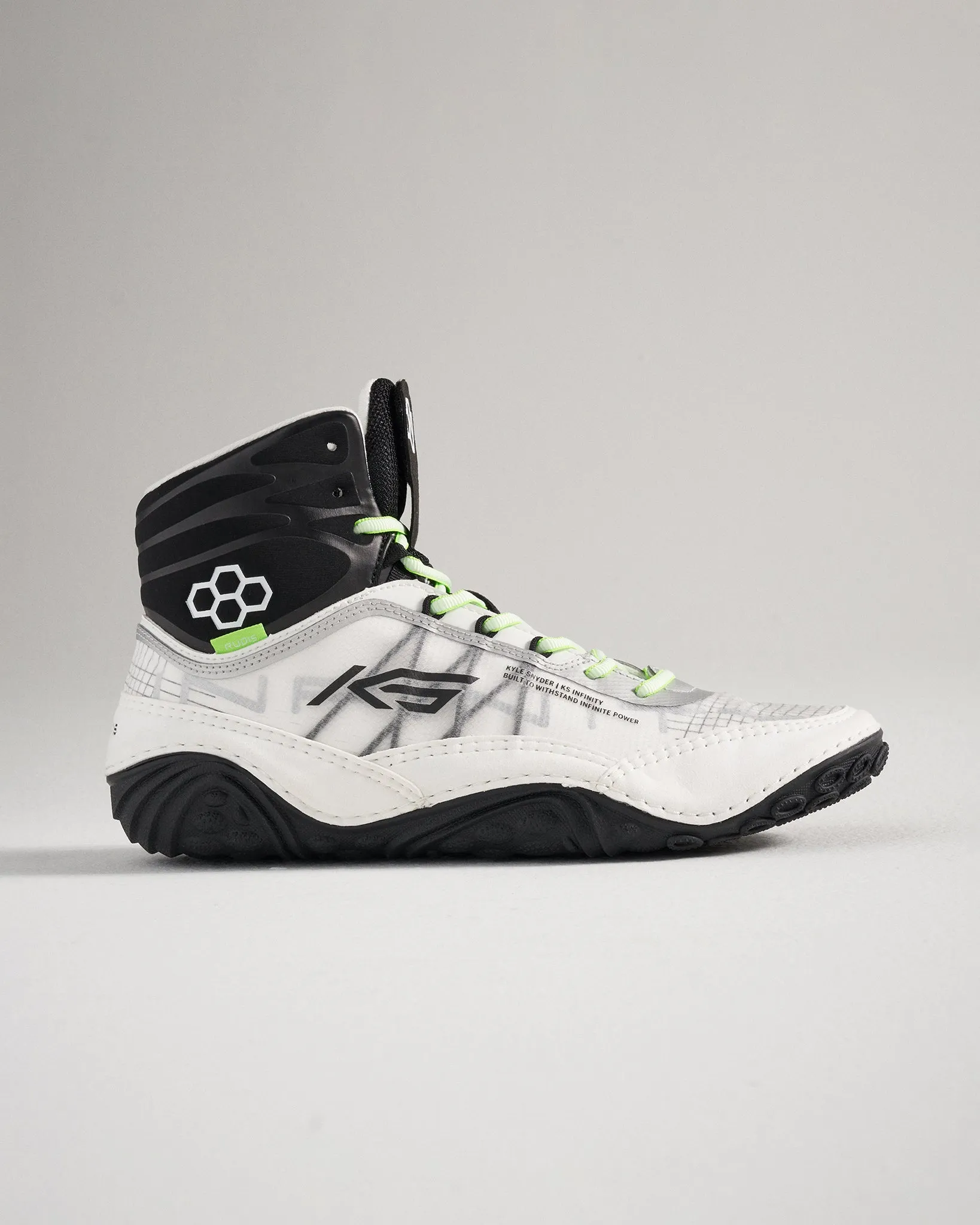 KS Infinity Adult Wrestling Shoes - Yang White/Lime