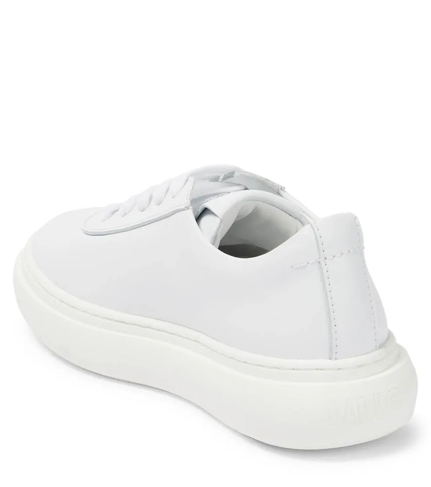 Leather sneakers with MM6 Maison Margiela logo, white