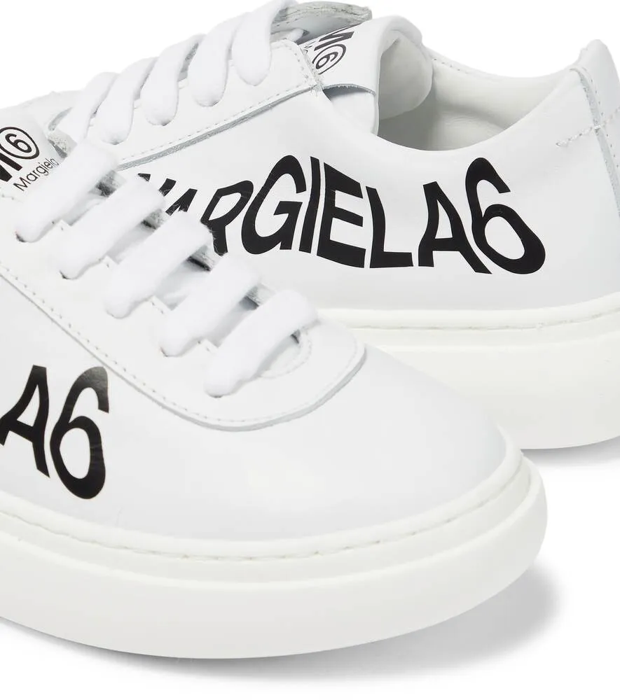 Leather sneakers with MM6 Maison Margiela logo, white