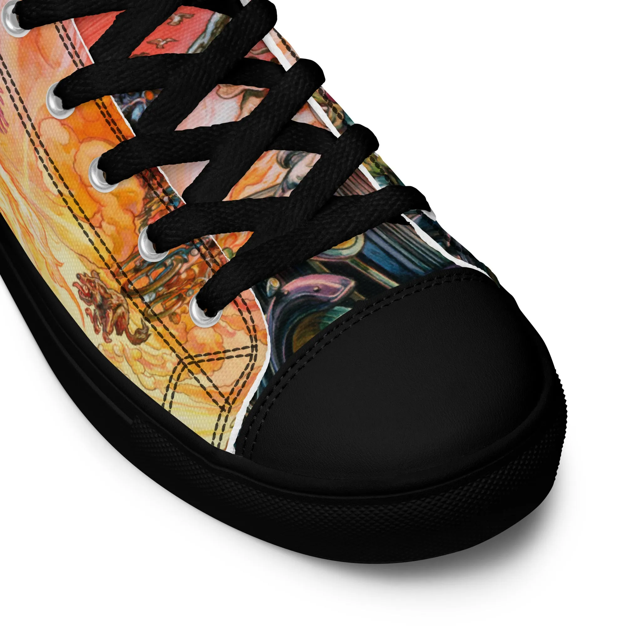 Men’s Good Omens High Top Canvas Shoes - Free Shipping *US SIZES SHOWN! USE CHART!