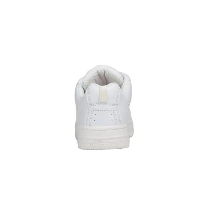 Mt. Emey 2603-L White - Children Straight Last Athletic Shoes with Elastic Laces