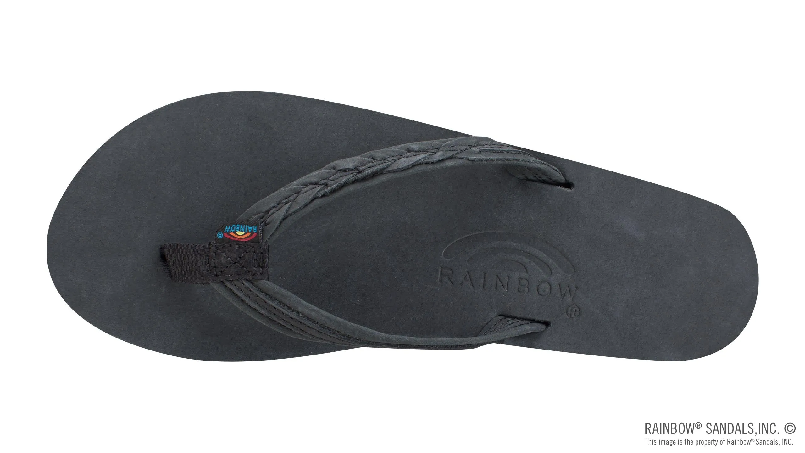 Rainbow Sandals Women's - The Madison - Single Layer - 1/2" Strap w/ Braid - Black