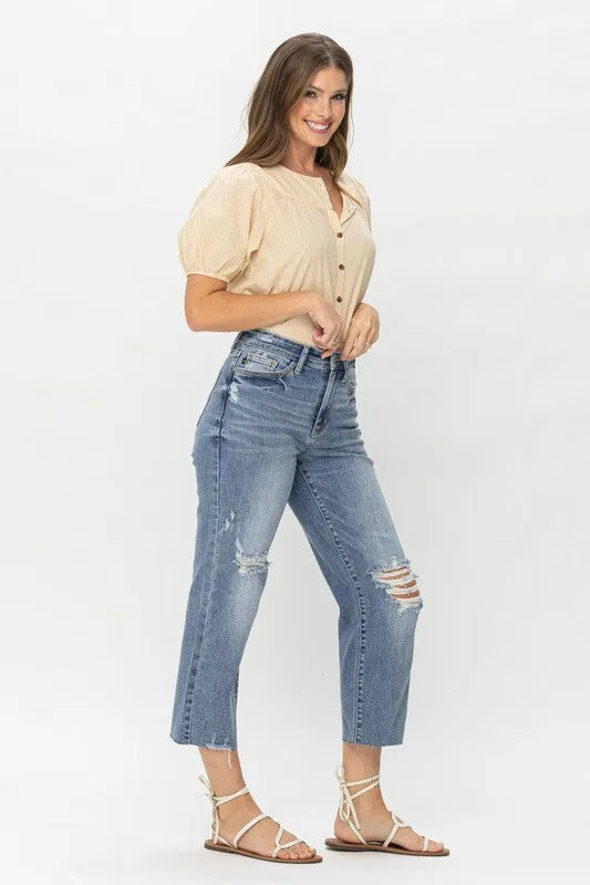 San Fran High Waist Crop Wide Leg Denim