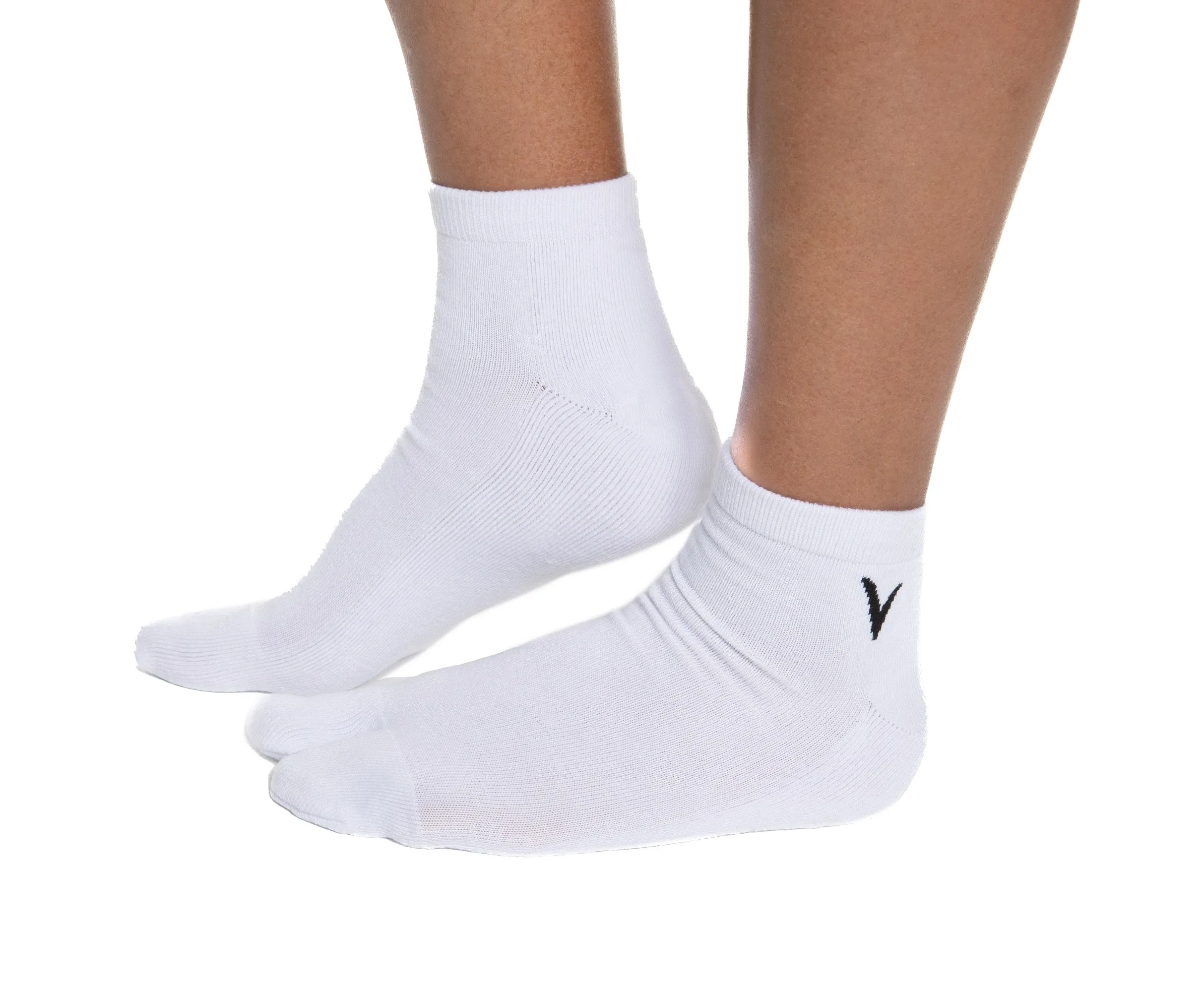 Thicker V-Toe Athletic or Casual White Flip-Flop Tabi Socks Cotton Blend Comfortable Stylish - Ankle Socks