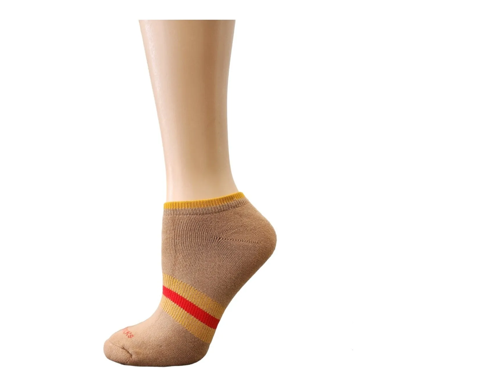 Tipped Cushioned Arch Support No Show Ankle Hi Performance Cotton Socks for Women