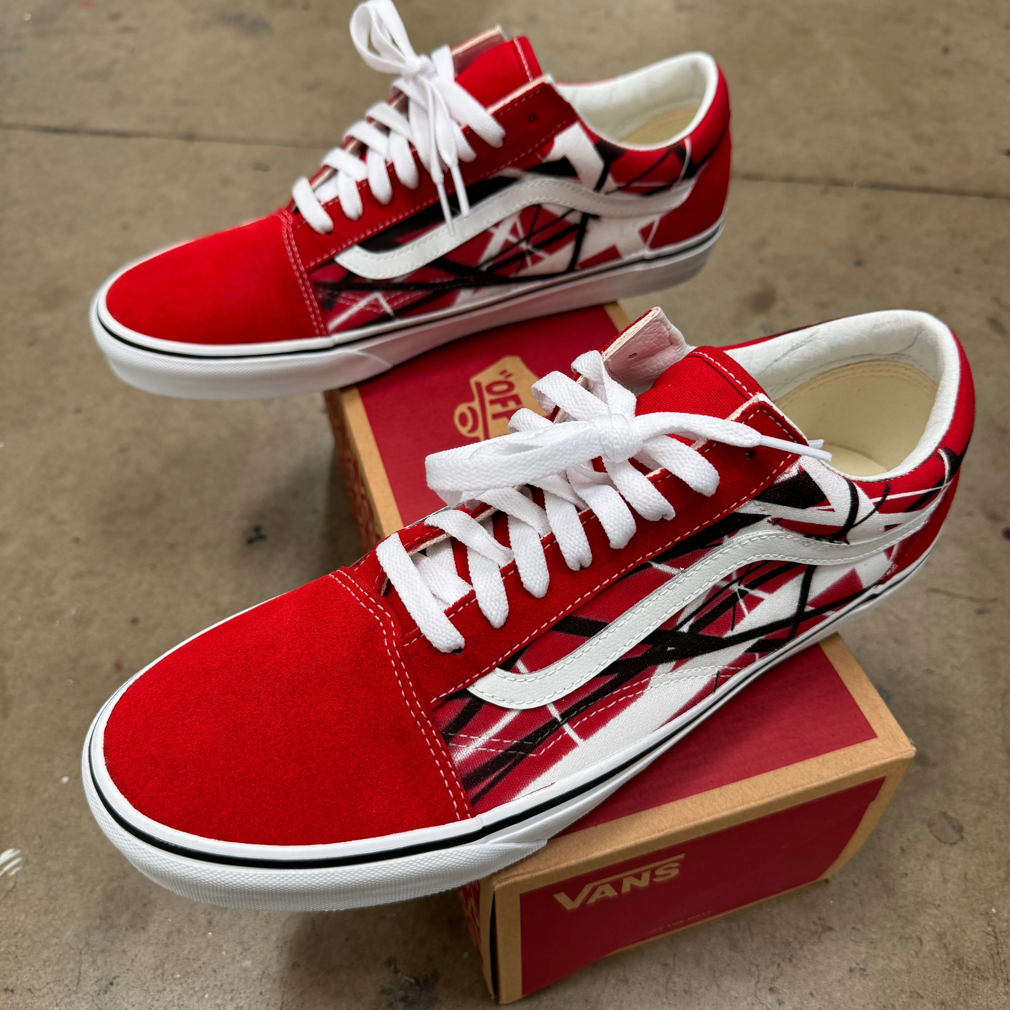 Van Halen Frankenstrat Red Vans Old Skool Shoes Unisex for Men and Women