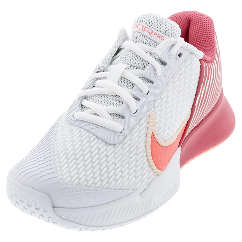 Womens Air Zoom Vapor Pro 2 Tennis Shoes White and Crimson Tint