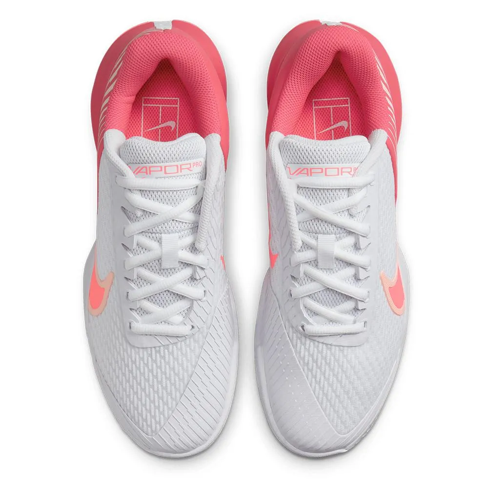 Womens Air Zoom Vapor Pro 2 Tennis Shoes White and Crimson Tint