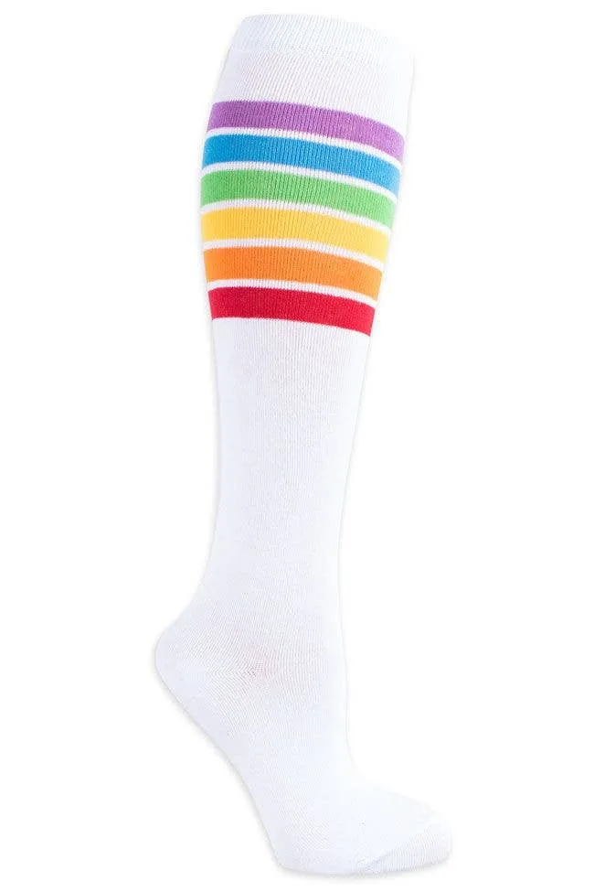 Women's White Rainbow Socks